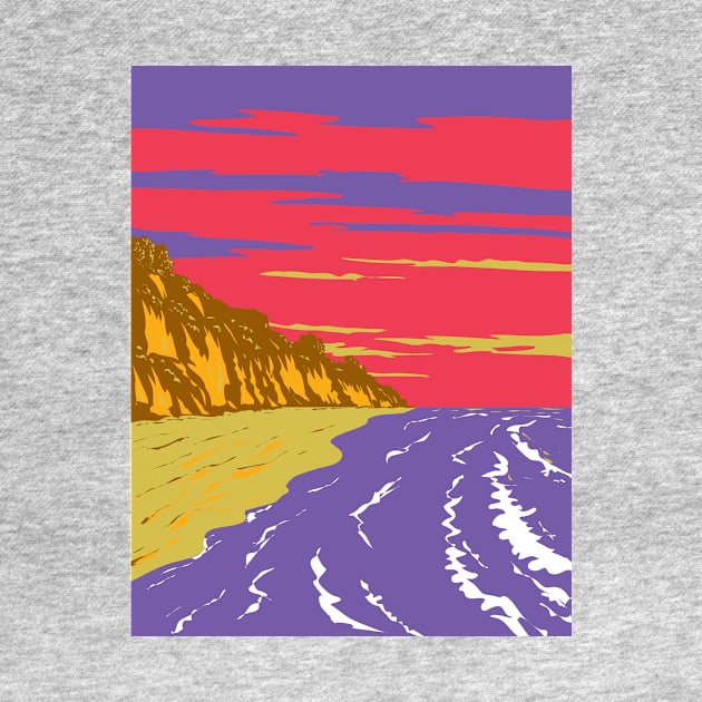 El Capitan State Beach on Gaviota Coast in Santa Barbara California WPA Poster Art by retrovectors